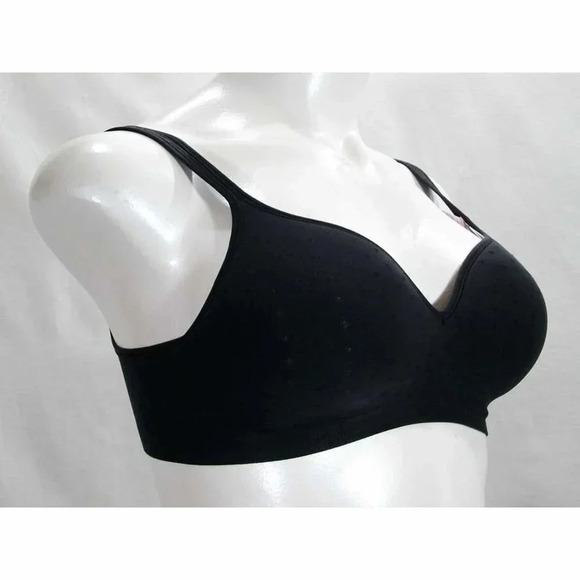 Bali 3463 Comfort Revolution Wire Free Bra Black Dot NWT New with Tags - Picture 3 of 6